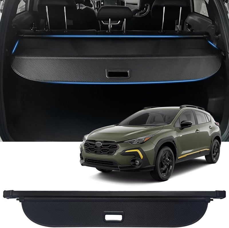 AUXKO Retractable Cargo Cover for 2026-2024 Subaru Crosstrek, Trunk Cargo Cover Luggage Security Shade Cover for Subaru Crosstrek 2025 Shielding Shade Anti-Peeping Luggage Privacy Screen, Carbon Fiber - Image 1